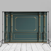Lofaris Dark Green Interior Gypsum Line Portrait Backdrop
